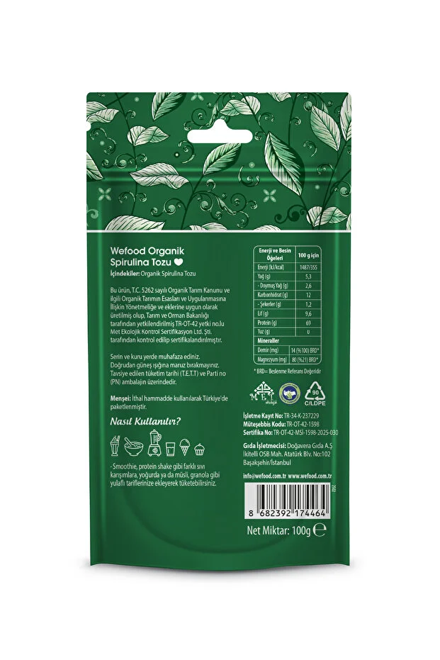 Organik Spirulina Tozu 100 gr